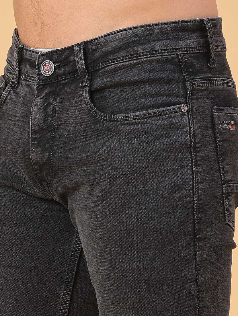 men plain mid rise full length slim fit jeans - 22223130 -  Standard Image - 2