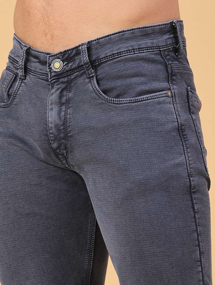 men plain mid rise full length slim fit jeans - 22223132 -  Standard Image - 2