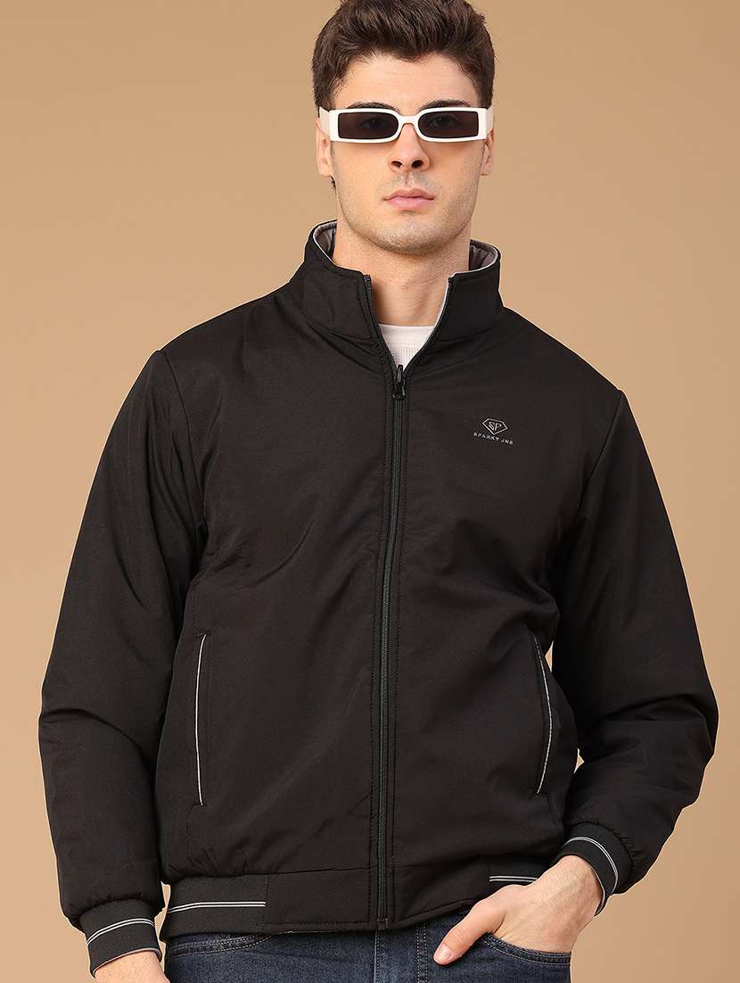 men solid long sleeve reversible bomber jacket - 22223141 -  Standard Image - 2