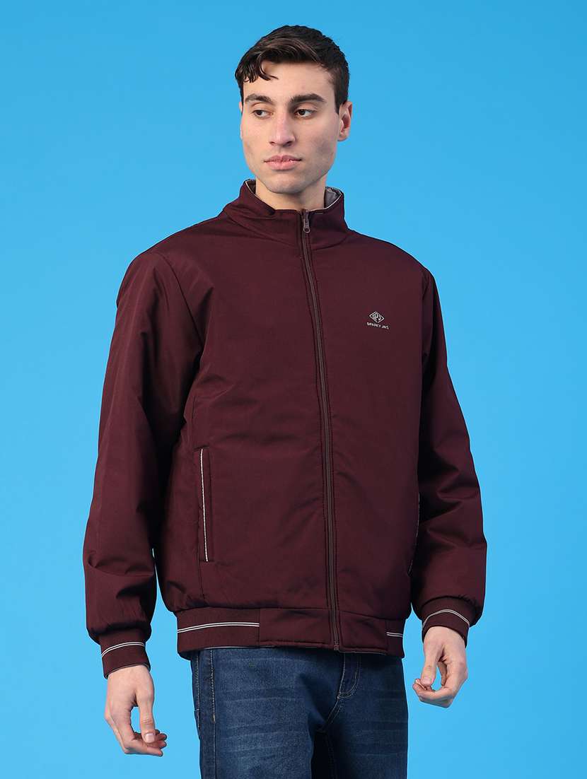 men solid long sleeve reversible bomber jacket - 22223142 -  Standard Image - 2