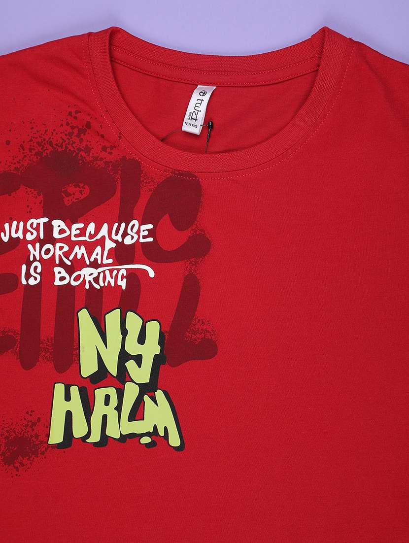 boys red cotton blend t-shirt - 22223231 -  Standard Image - 2