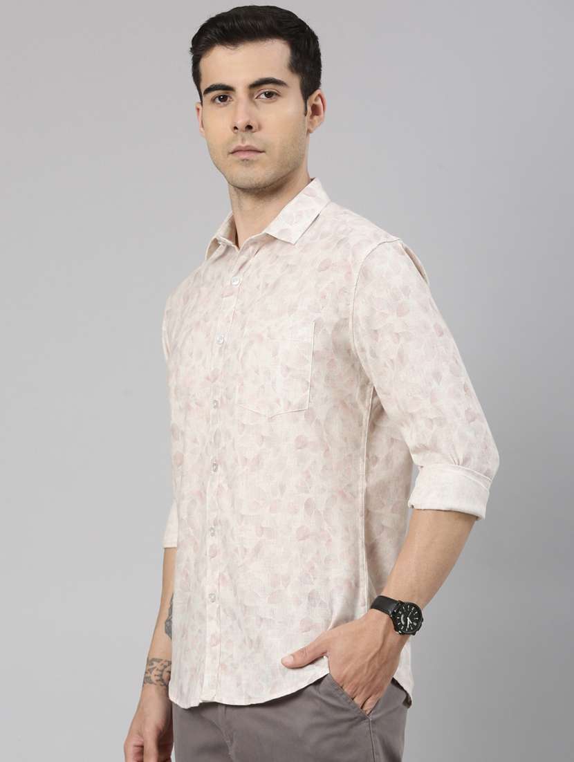 men printed long sleeve slim fit casual shirt - 22223377 -  Standard Image - 2