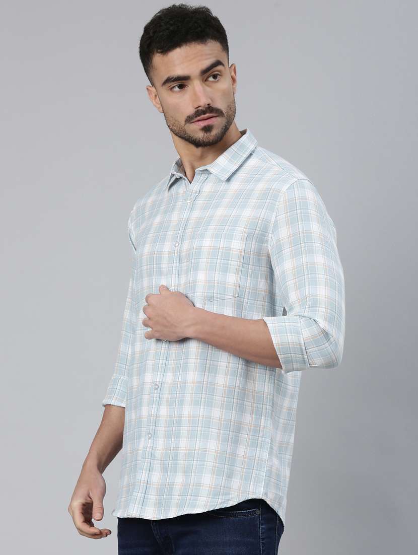 men checkered long sleeve slim fit casual shirt - 22223389 -  Standard Image - 2