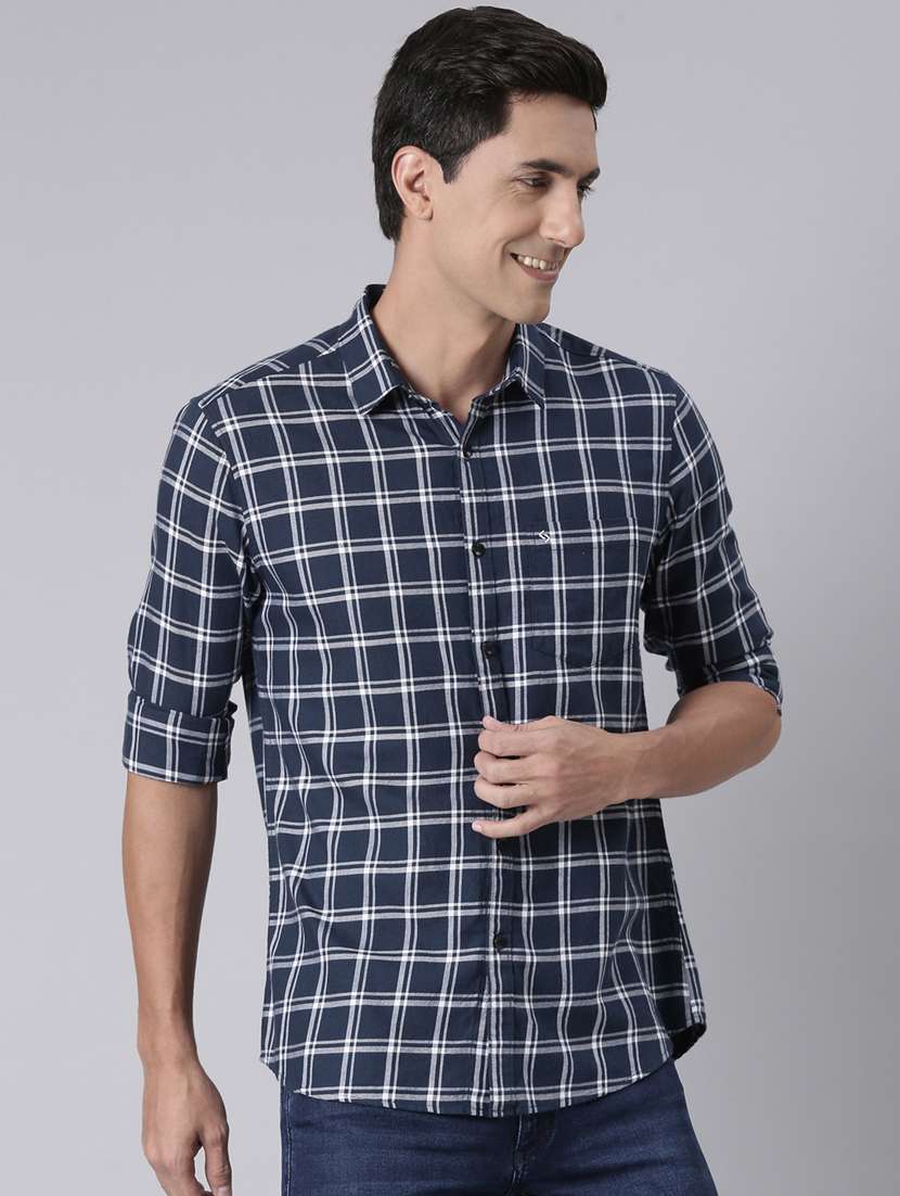 men checkered long sleeve slim fit casual shirt - 22223393 -  Standard Image - 2