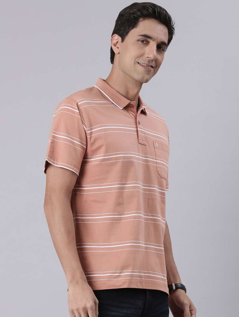 men striped short sleeve regular fit polo t-shirt - 22223404 -  Standard Image - 2