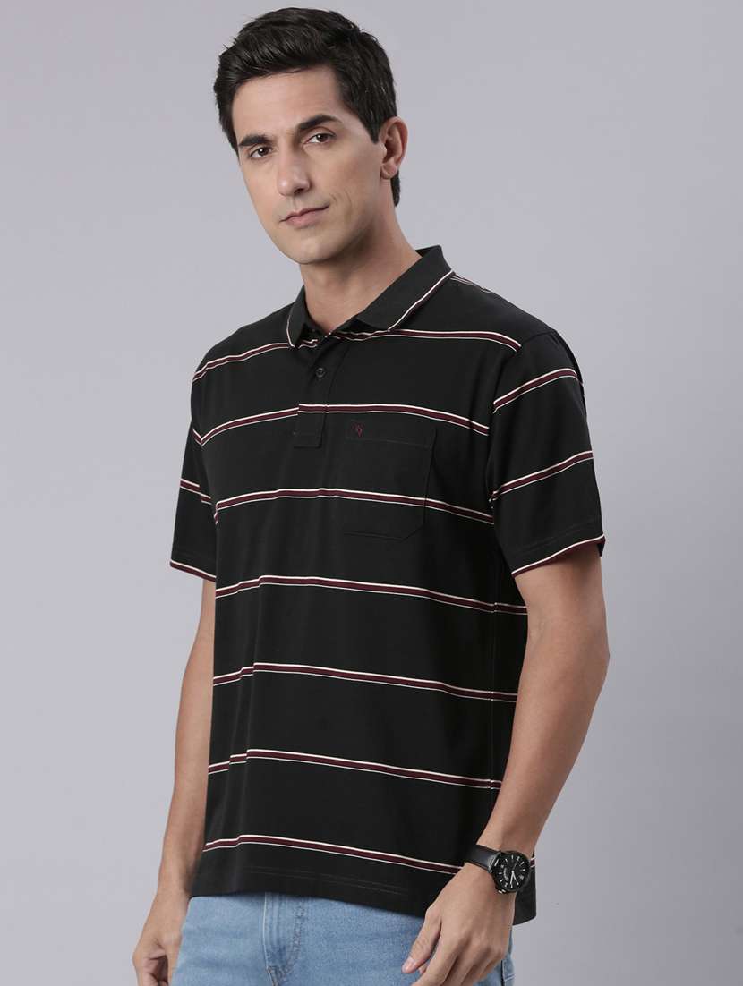 men striped short sleeve regular fit polo t-shirt - 22223405 -  Standard Image - 2