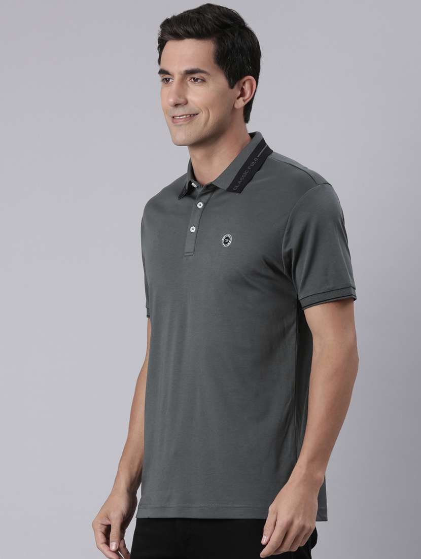 men solid short sleeve regular fit polo t-shirt - 22223410 -  Standard Image - 2