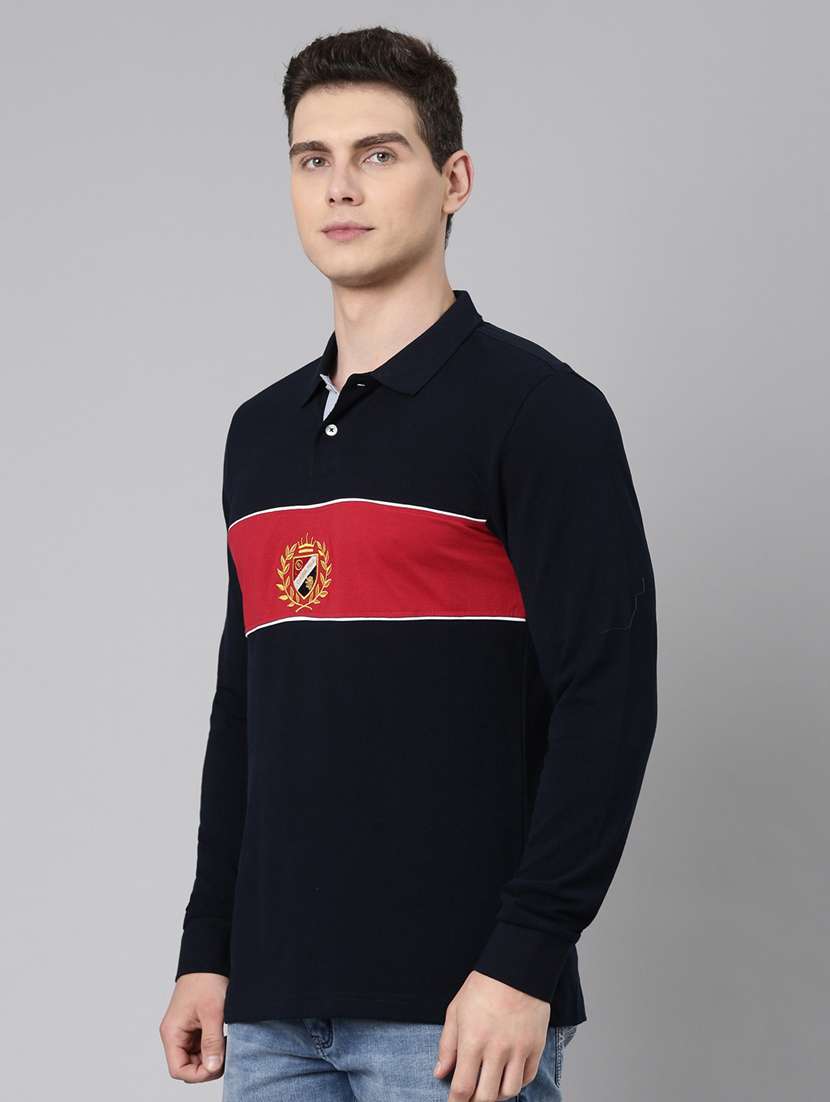 men color block long sleeve regular fit t-shirt - 22223414 -  Standard Image - 2