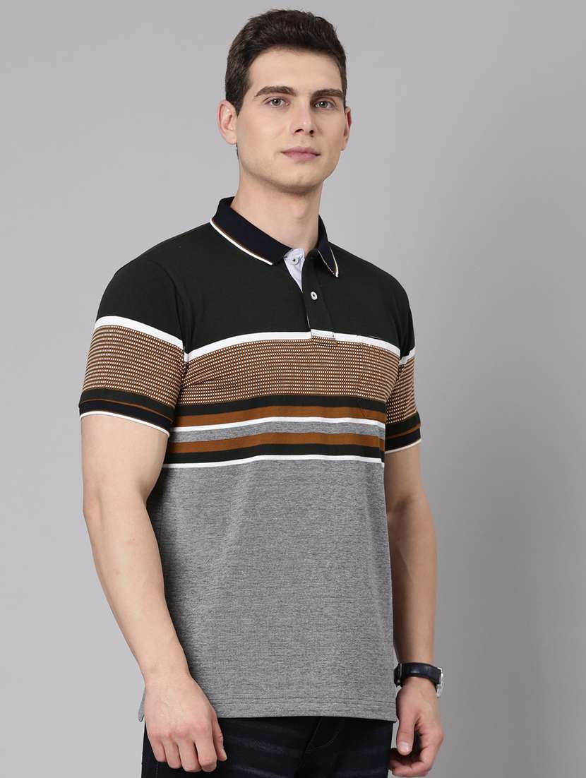 men color block short sleeve regular fit polo t-shirt - 22223423 -  Standard Image - 2