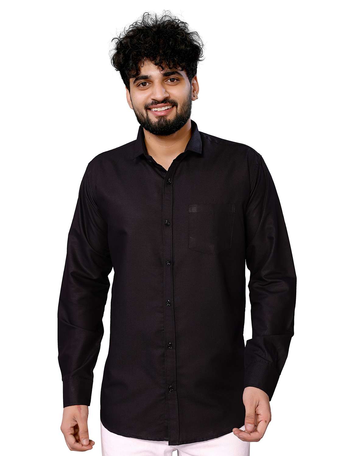 men solid long sleeve regualr fit casual shirt