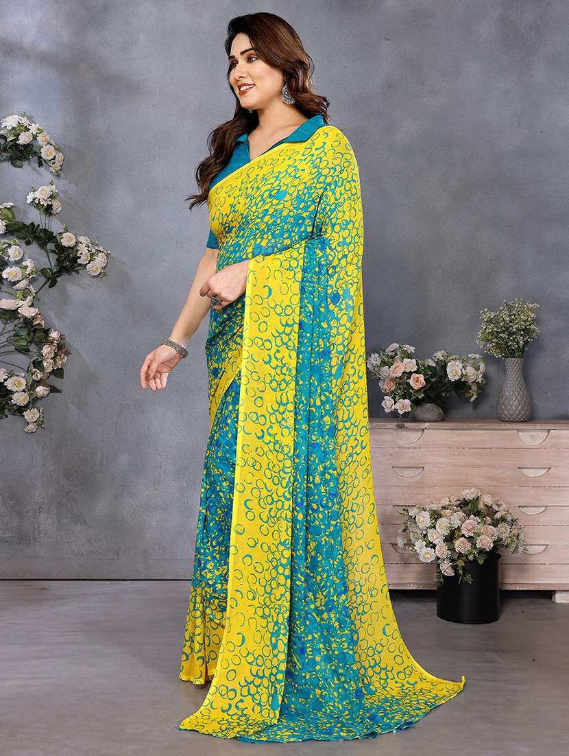 women printed casual wear saree with blouse - 22223575 -  Standard Image - 2