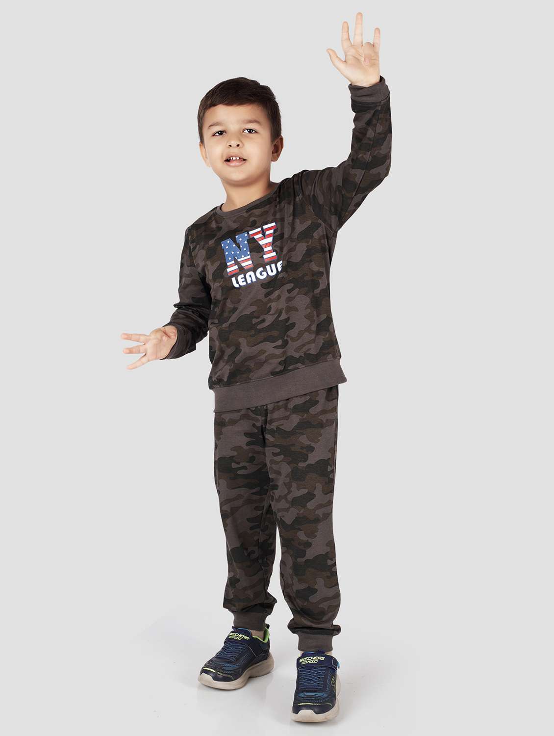 boys printed full length co-ord set - 22223587 -  Standard Image - 2
