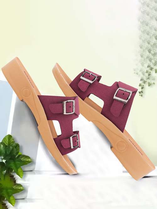 women solid slip on flat sandals - 22223600 -  Standard Image - 0