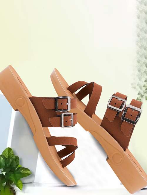 women solid slip on flat sandals - 22223605 -  Standard Image - 0