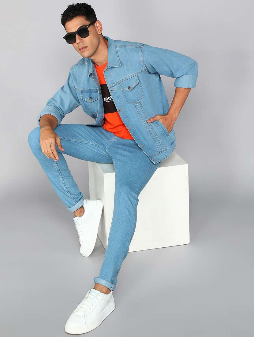 men solid long sleeve denim casual jacket - 22223659 -  Standard Image - 2