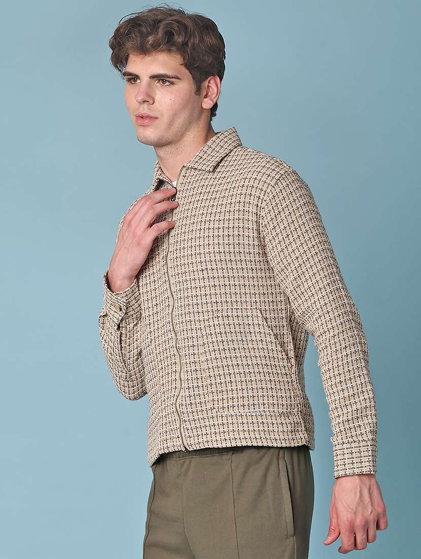 men self design long sleeve regular fit shacket - 22223673 -  Standard Image - 2