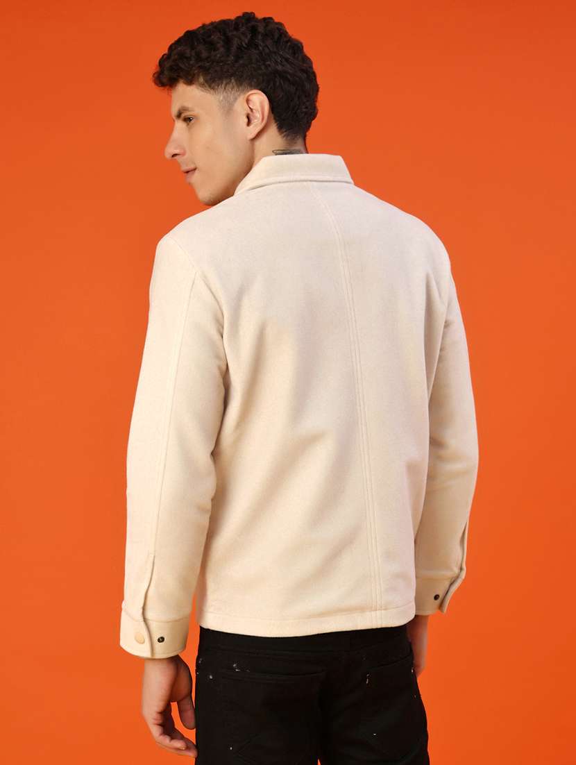 men solid long sleeve regualr fit shacket - 22223674 -  Standard Image - 2