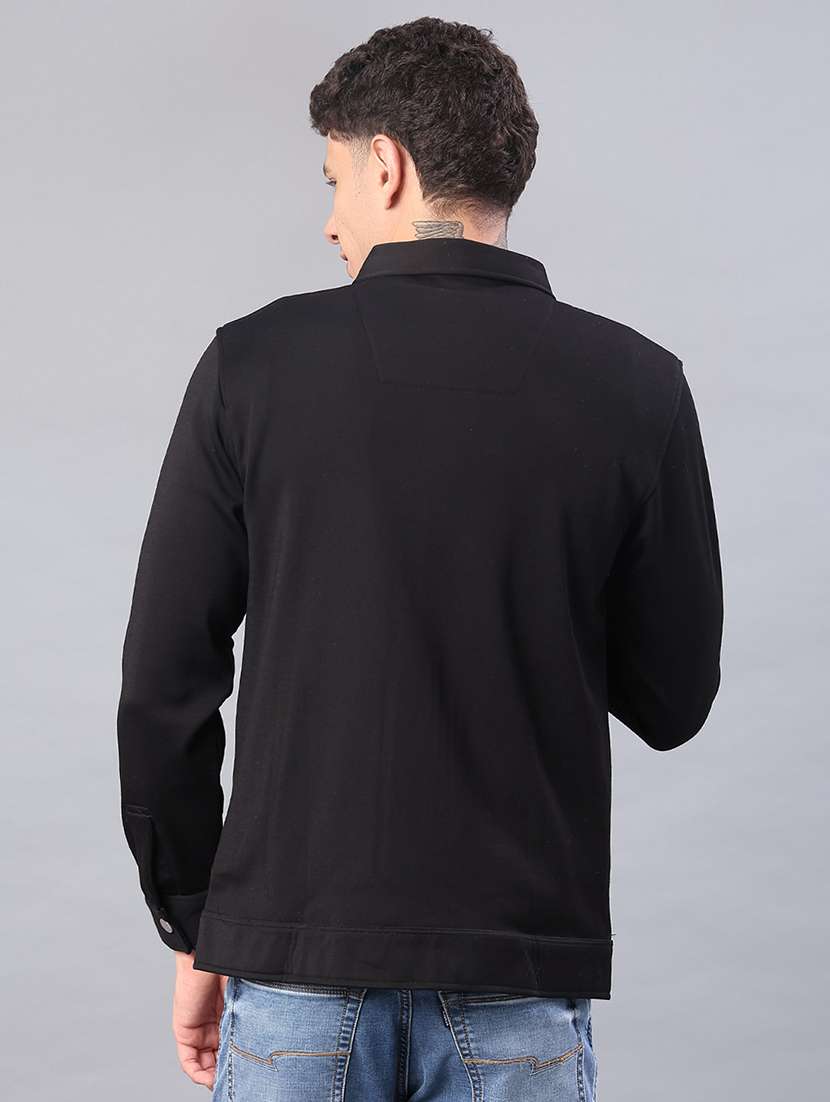 men solid long sleeve regualr fit shacket - 22223684 -  Standard Image - 2