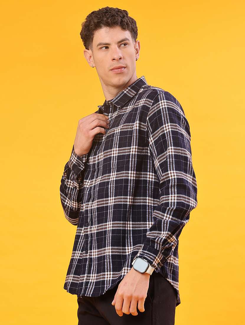men checkered long sleeve regular fit shacket - 22223691 -  Standard Image - 2