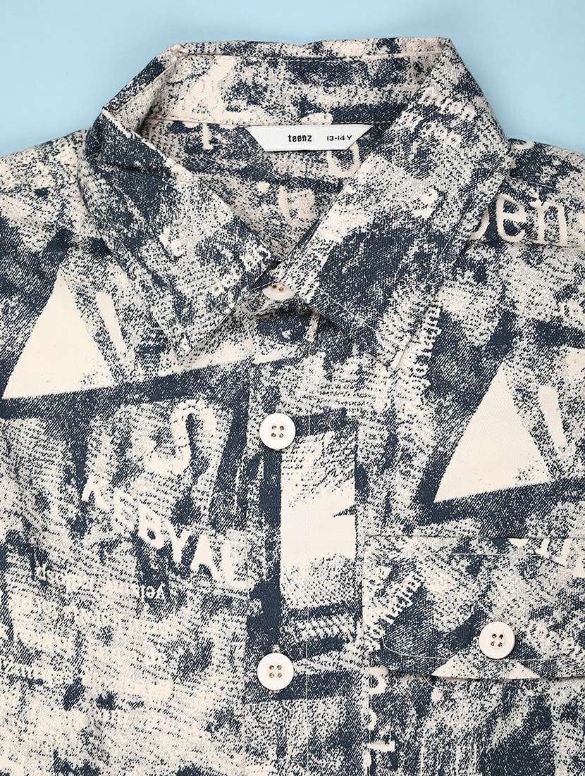 boys printed collared long sleeve shirt - 22223742 -  Standard Image - 2