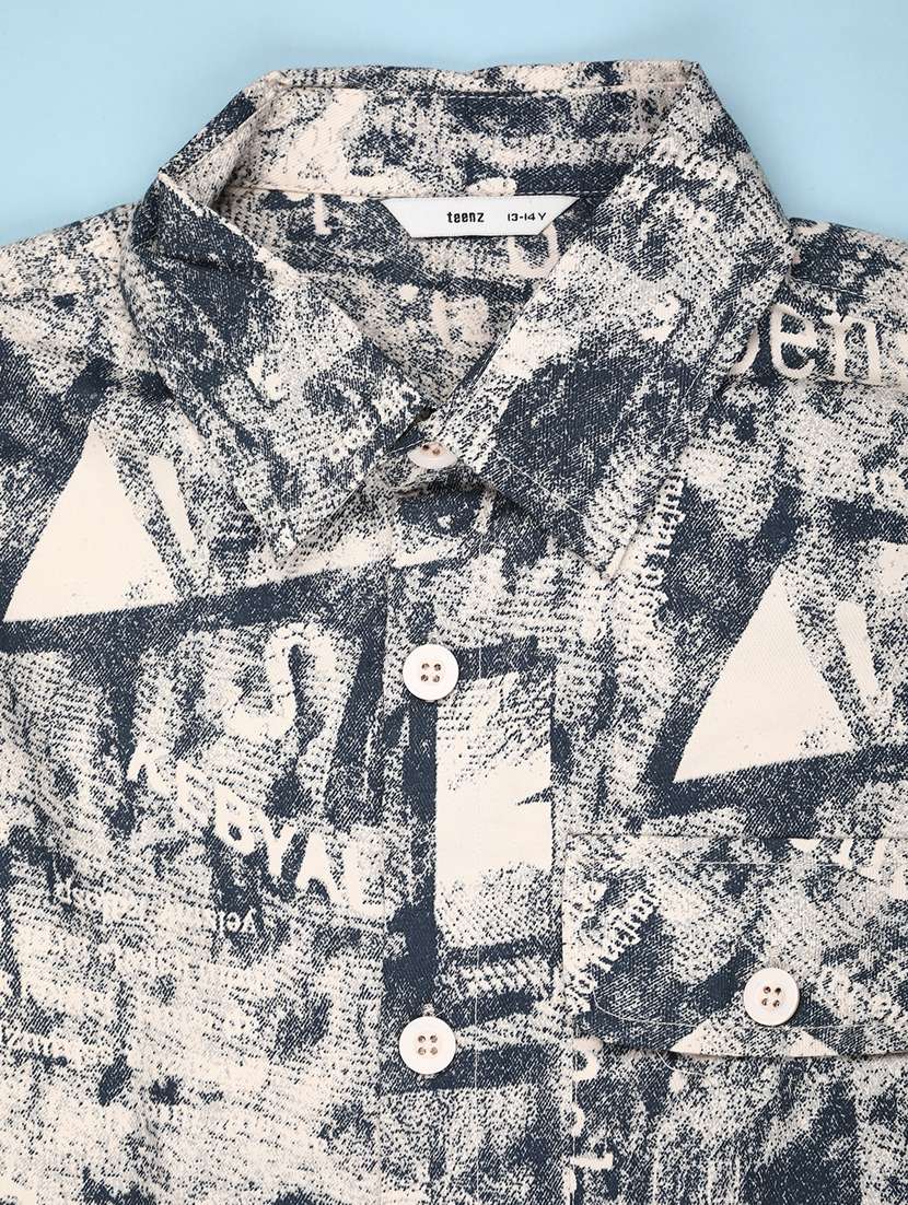 boys printed collared long sleeve shirt - 22223742 -  Standard Image - 2