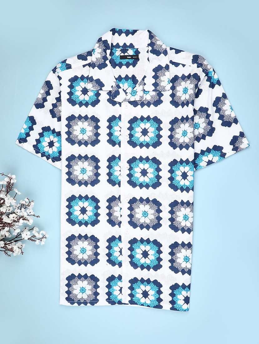boys printed collared short sleeve shirt