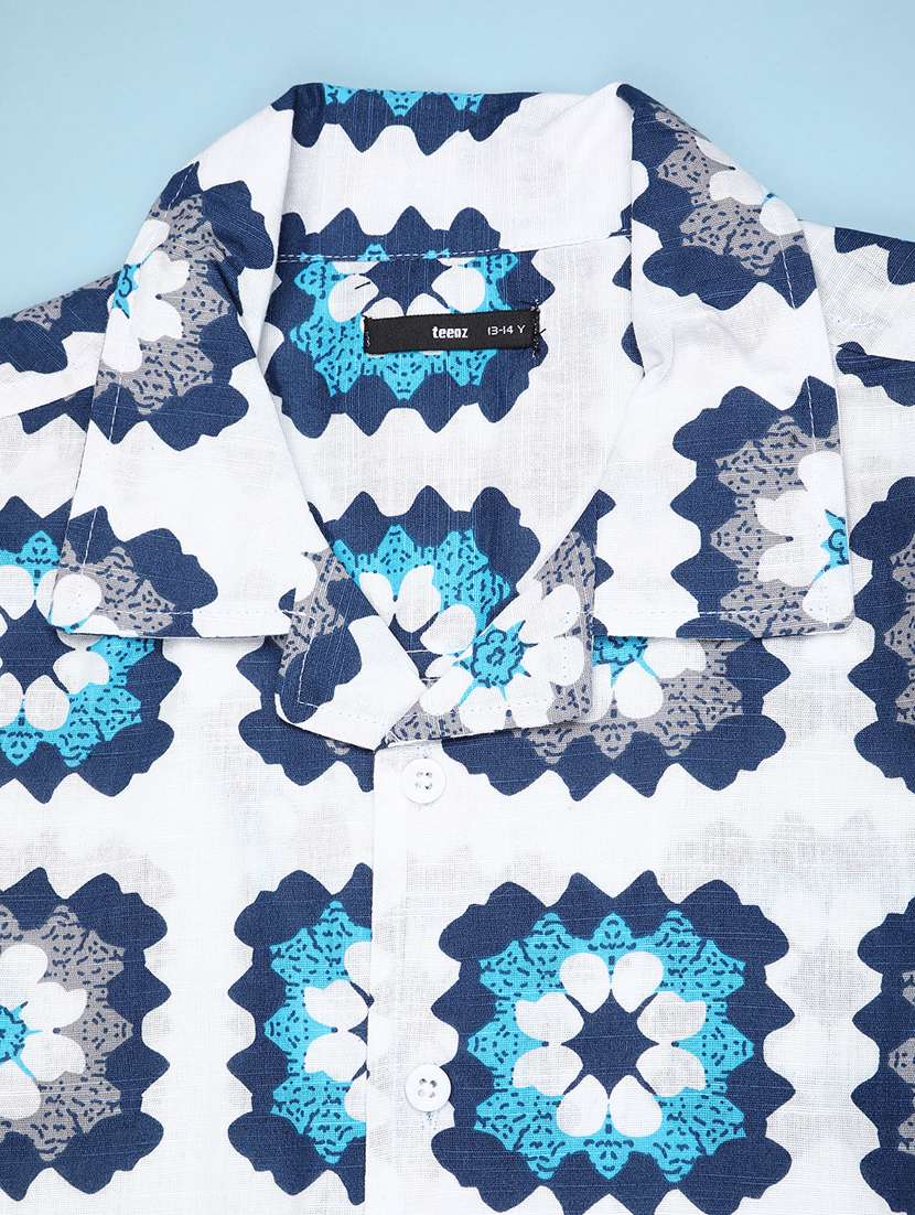 boys printed collared short sleeve shirt - 22223745 -  Standard Image - 2