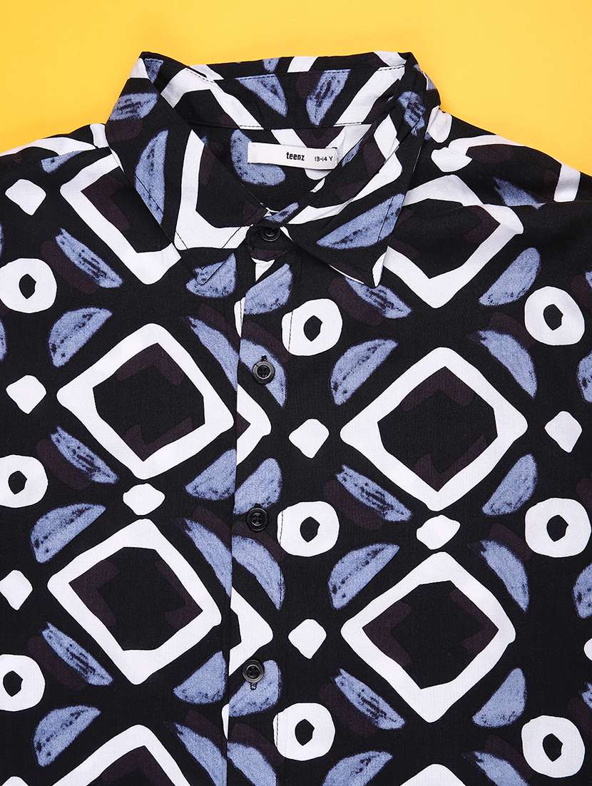 boys printed collared long sleeve shirt - 22223746 -  Standard Image - 2