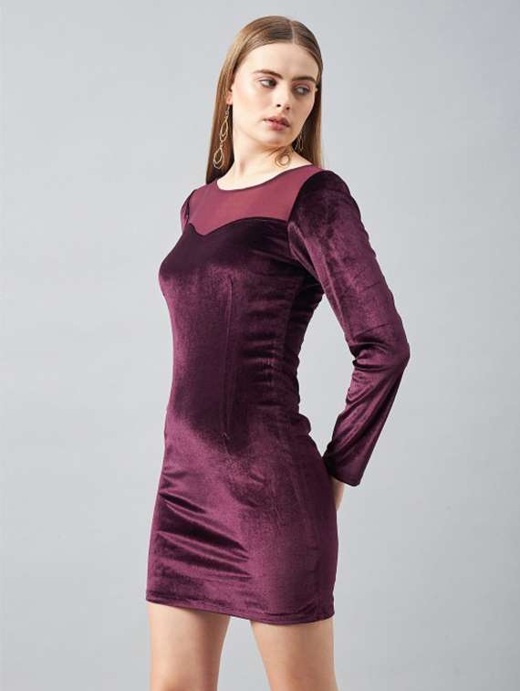 women solid long sleeve bodycon dress - 22223765 -  Standard Image - 2