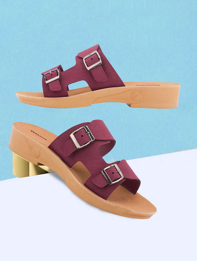 women solid slip on flat sandal