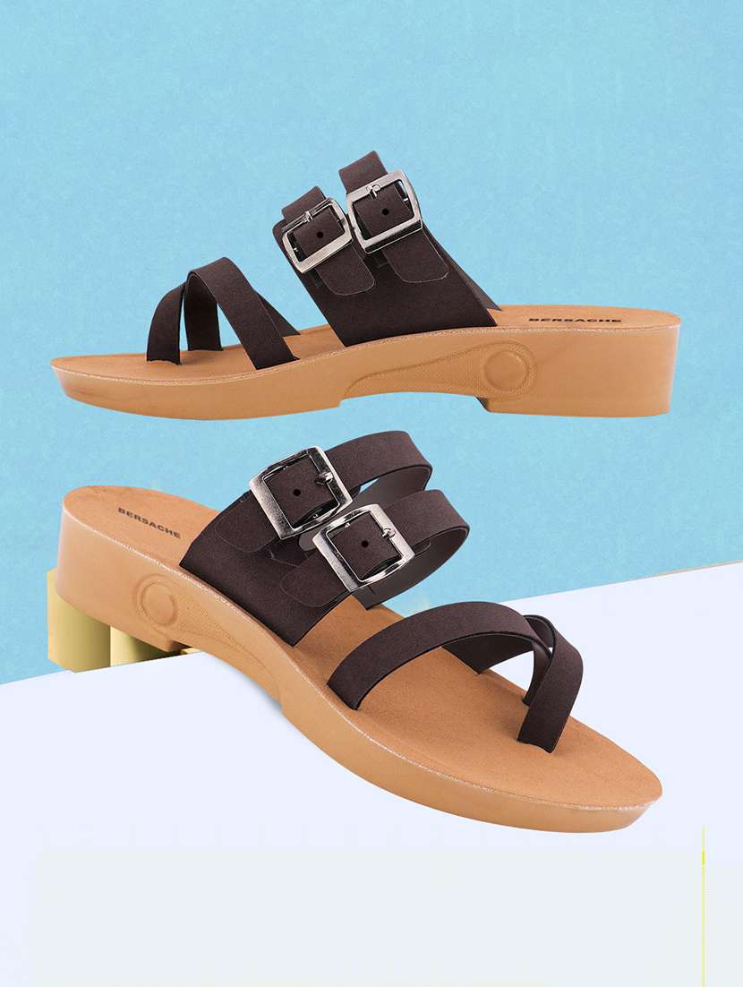 women solid slip on flat sandal