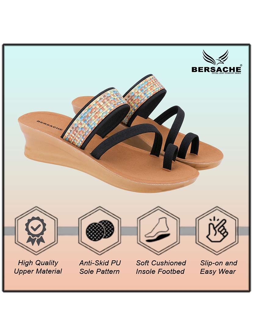 women black slip on wedge - 22223811 -  Standard Image - 2