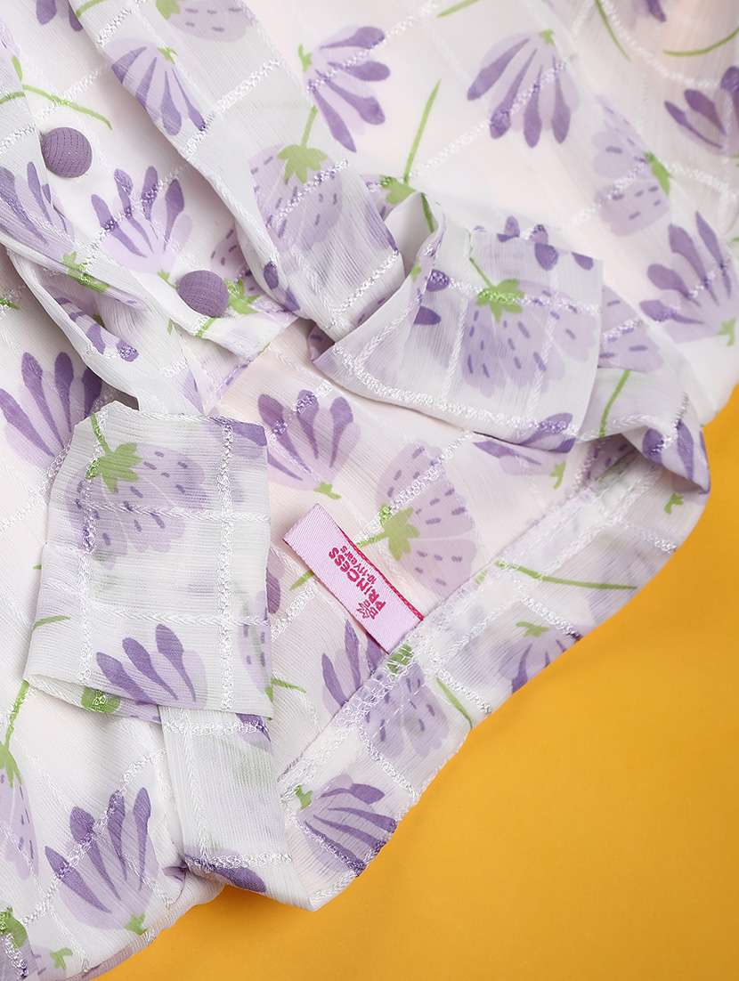 girls printed bell sleeve tiered dress - 22223934 -  Standard Image - 2