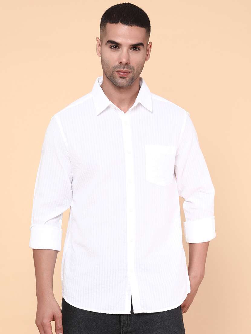 men solid long sleeve regular fit casual shirt - 22224056 -  Standard Image - 2