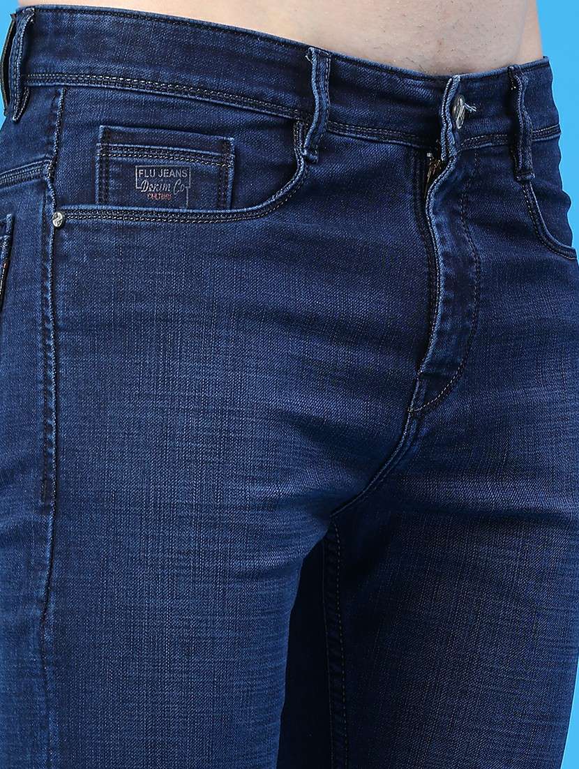 men plain mid rise full length slim fit jeans - 22224076 -  Standard Image - 2