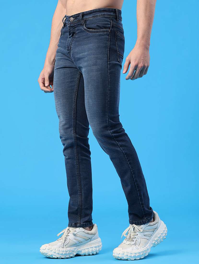 men washed mid rise full length slim fit jeans - 22224080 -  Standard Image - 2