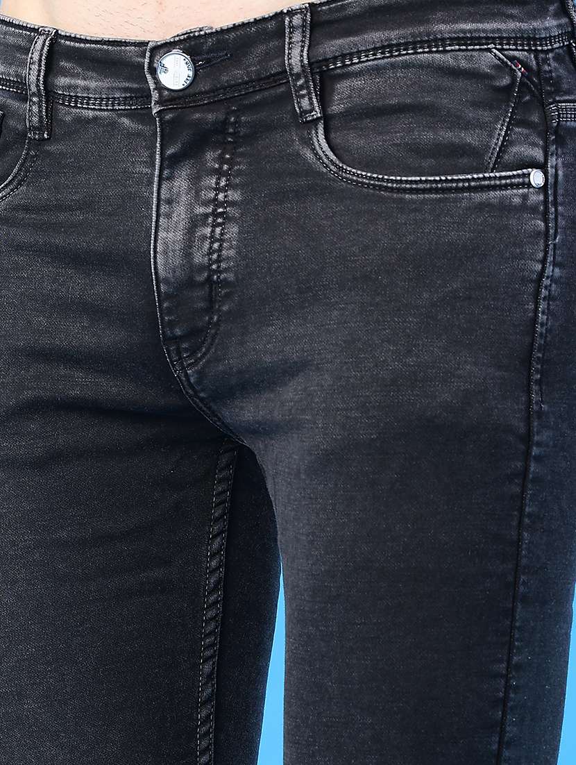 men plain mid rise full length slim fit jeans - 22224084 -  Standard Image - 2