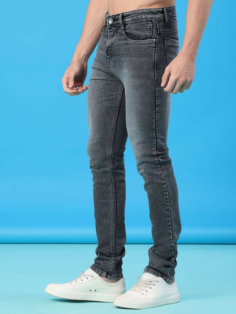 Men Washed Mid Rise Full Length Slim Fit Jeans - 22224086 -  Standard Image - 2
