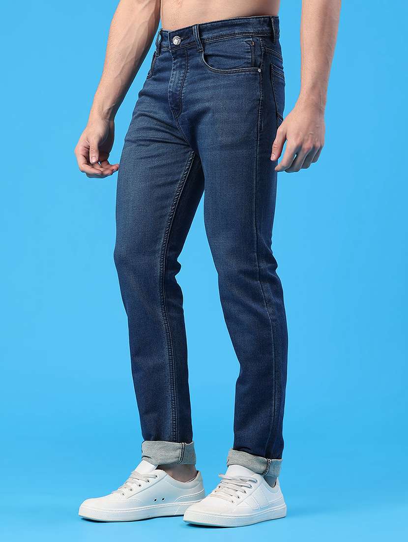 men washed mid rise full length slim fit jeans - 22224087 -  Standard Image - 2