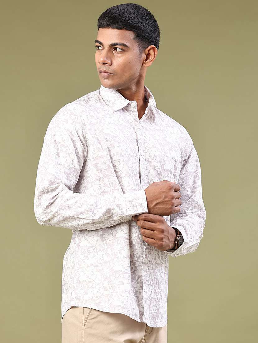 men printed long sleeve regular fit casual shirt - 22224107 -  Standard Image - 2