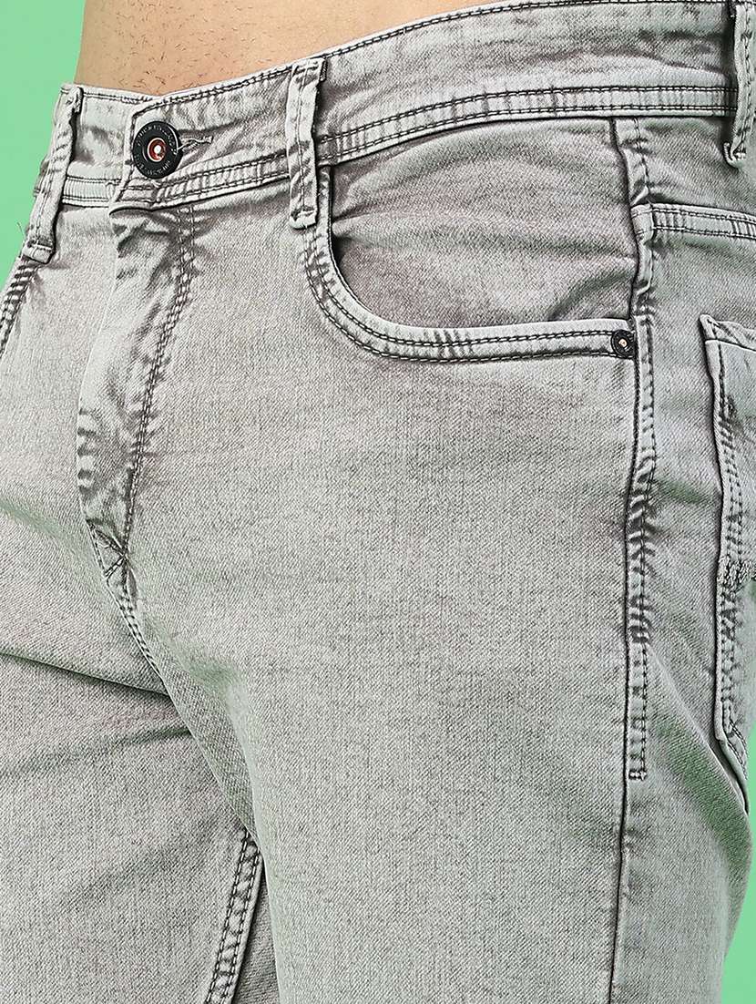 men plain mid rise full length slim fit jeans - 22224114 -  Standard Image - 2