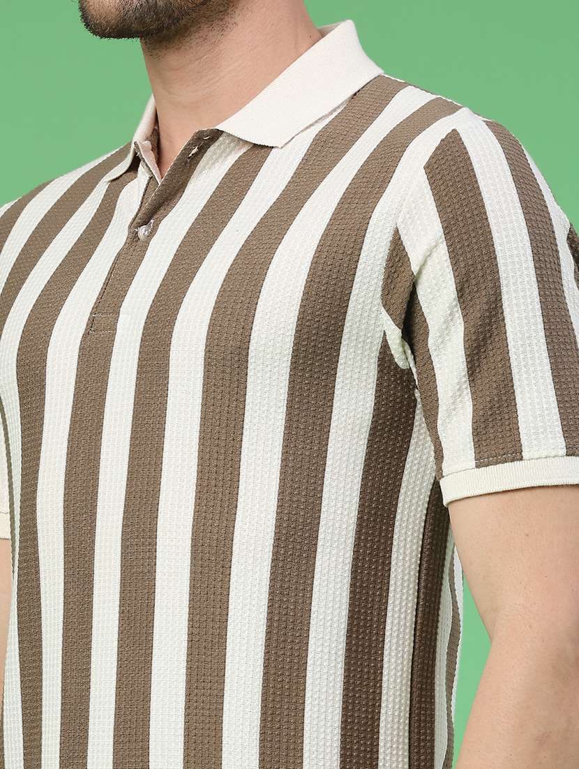 men striped short sleeve regular fit polo t-shirt - 22224163 -  Standard Image - 2