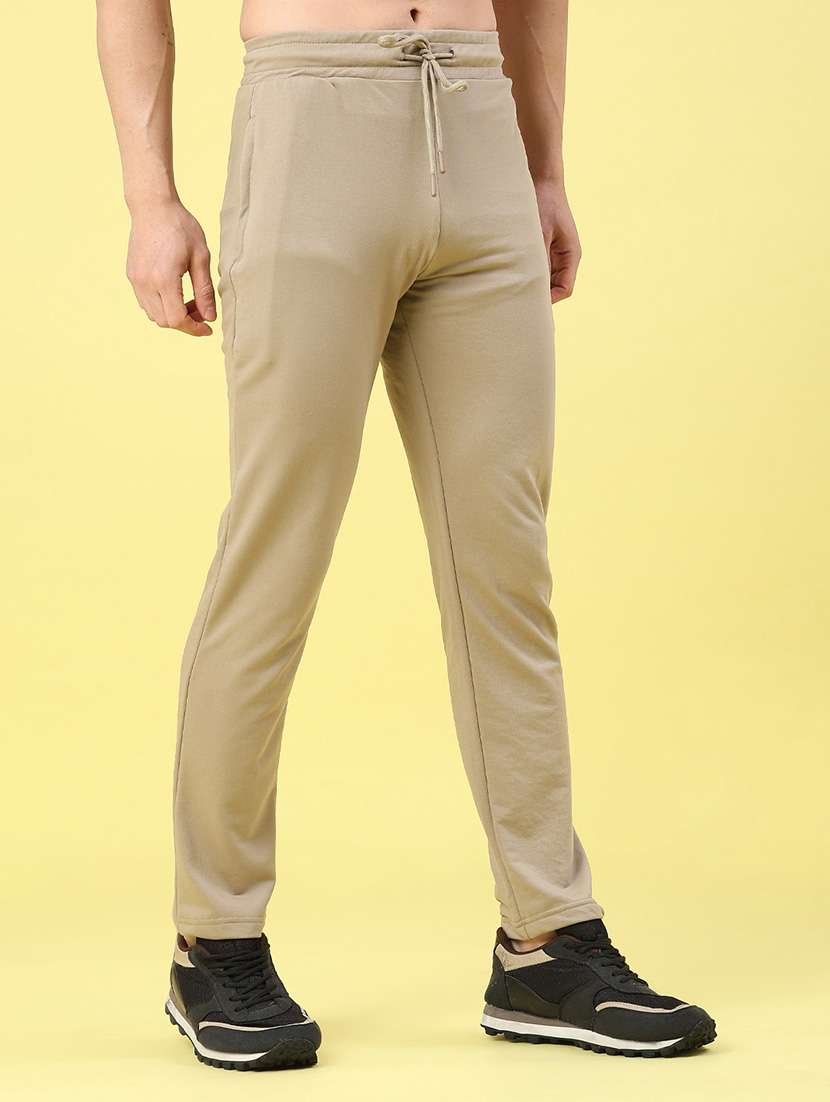 men solid mid rise full length track pant - 22224169 -  Standard Image - 2