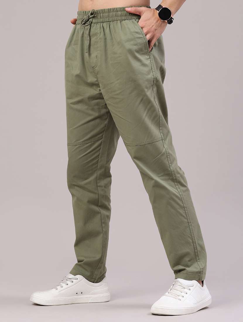 men solid mid rise full length track pant - 22224177 -  Standard Image - 2