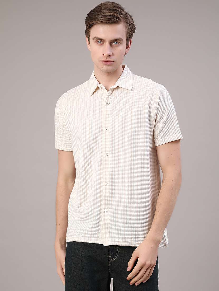 off white cotton casual shirt - 22224240 -  Standard Image - 2