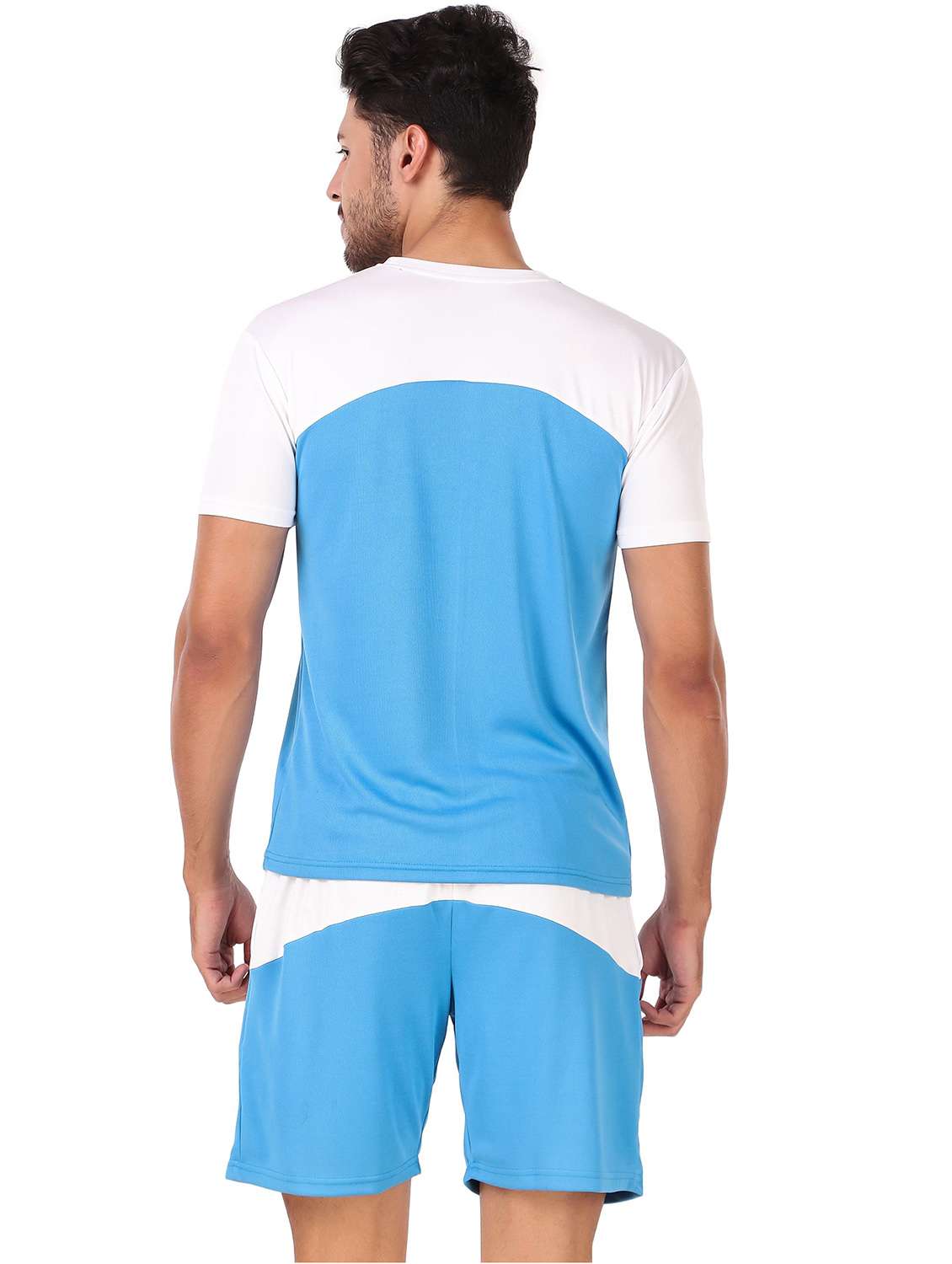 men color block shorts & t-shirt co-ord set - 22224313 -  Standard Image - 2