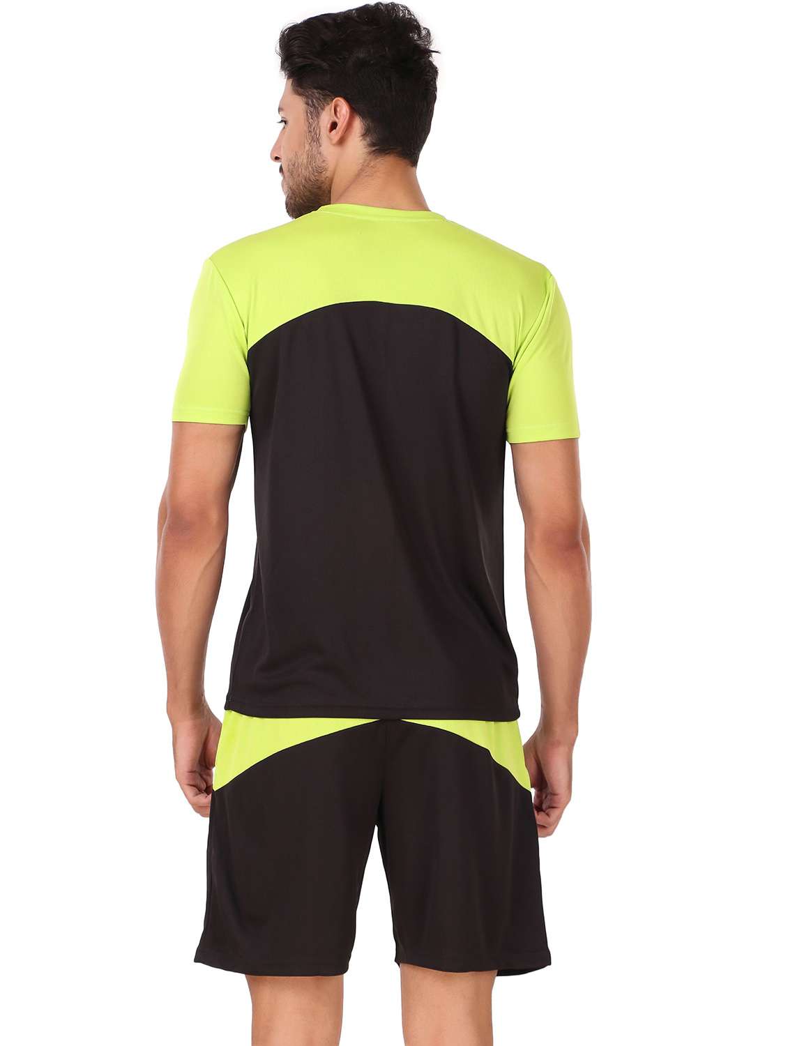 men color block shorts & t-shirt co-ord set - 22224315 -  Standard Image - 2