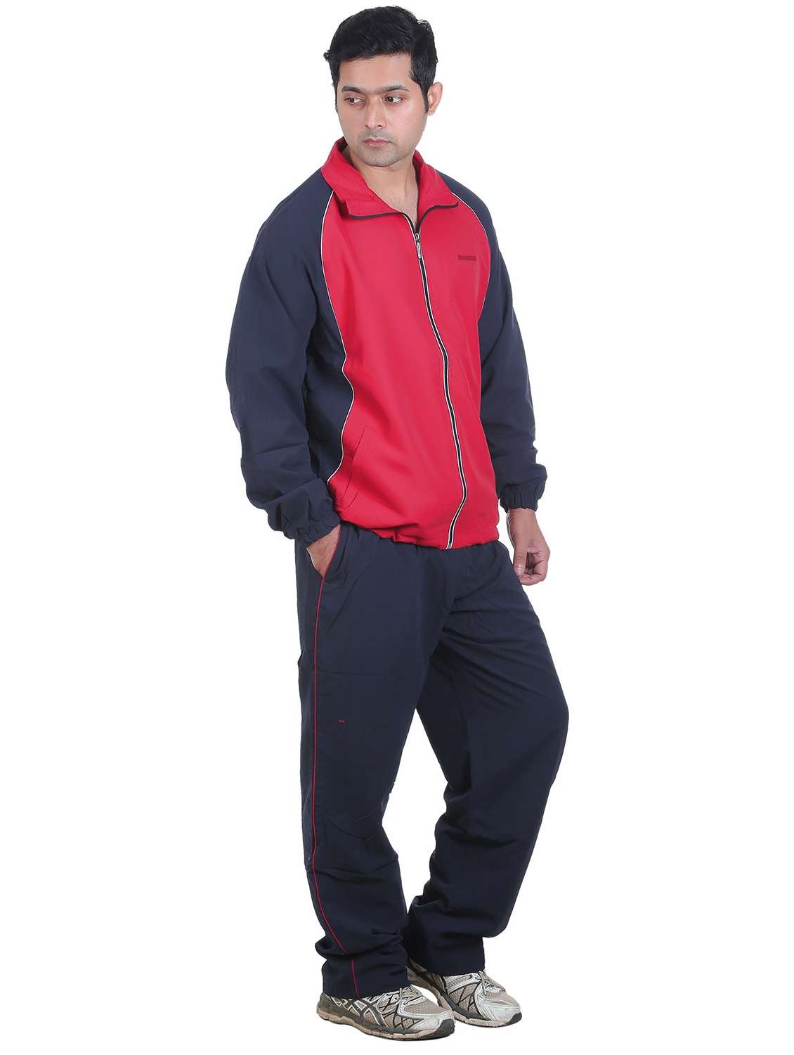 men color block long sleeve track pant full length track suit - 22224318 -  Standard Image - 2