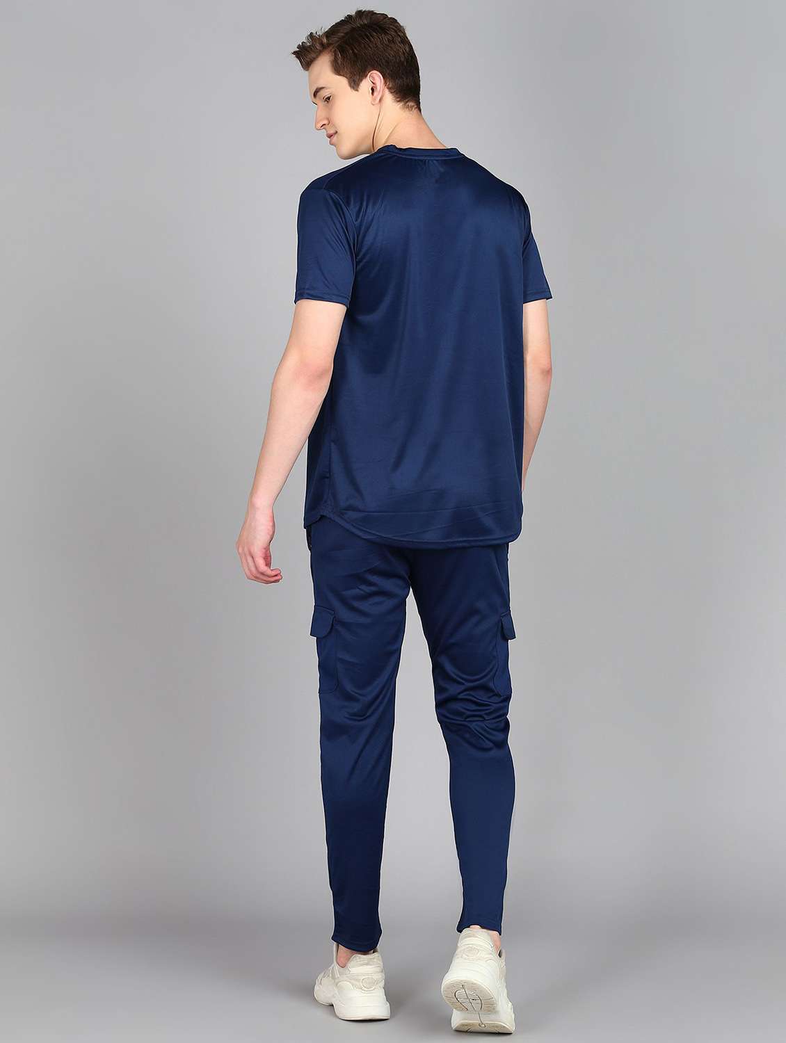 men solid short sleeve full length co-ord set - 22224338 -  Standard Image - 2