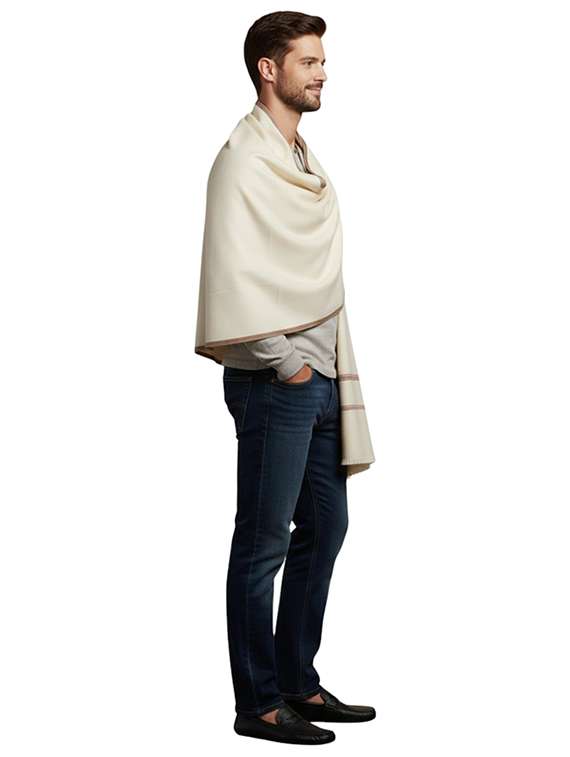 men solid pashmina shawl - 22224414 -  Standard Image - 2